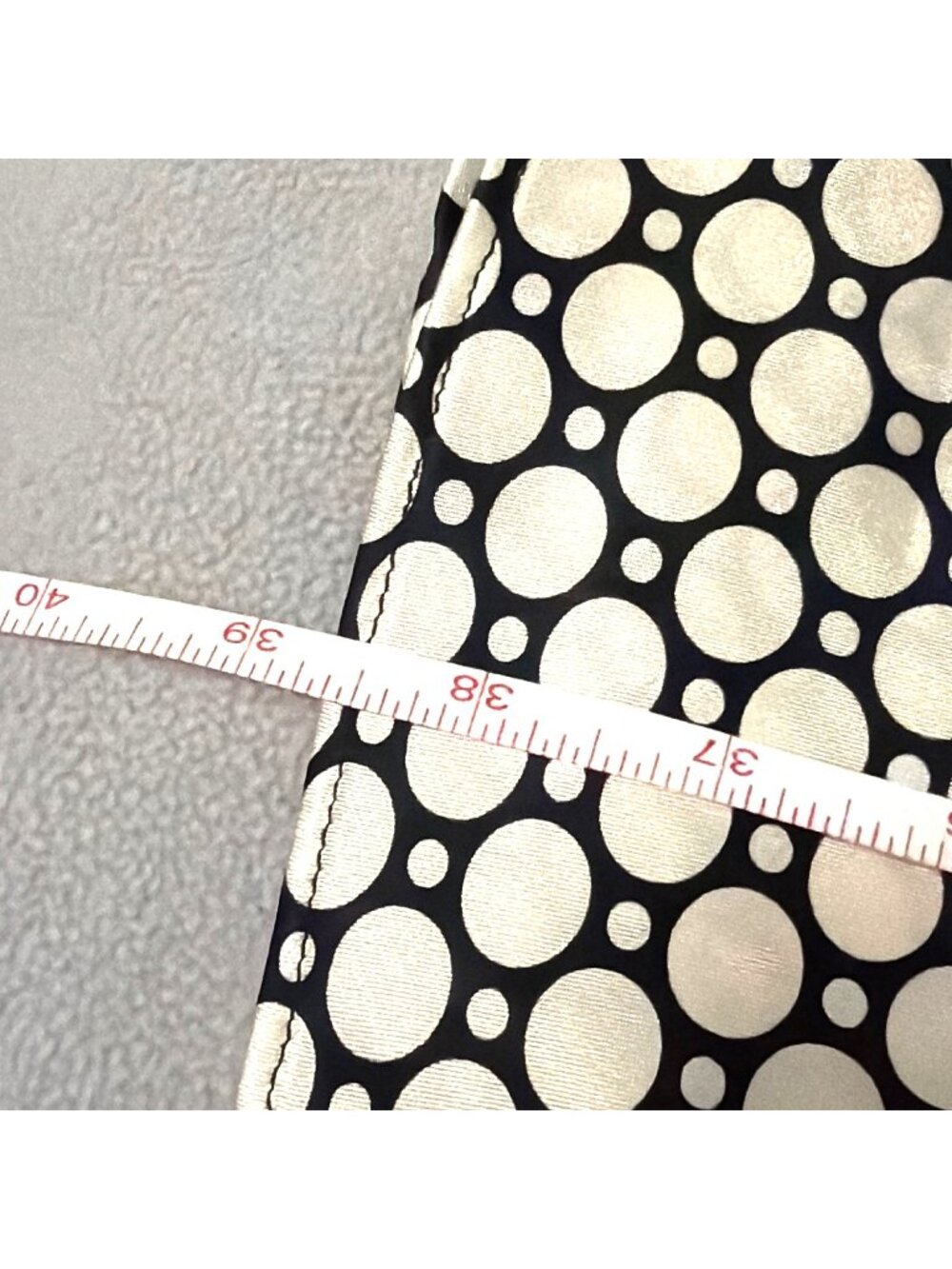 Vtg Polka Dot Cap Sleeve Satin Dress With Red Trim - Medium slinky Retro - Picture 6 of 6